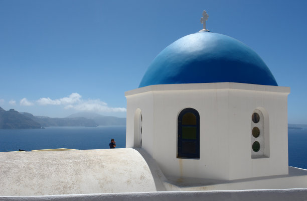 圣特里尼岛的伊亚(爱琴海美丽的村庄)图片下载