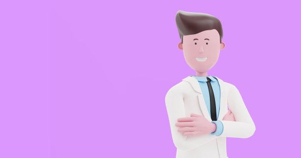 肖像3d医学医生手臂交叉开放空间粉红色背景3d渲染。3d插图医保模板，医院，医疗保健概念。图片下载