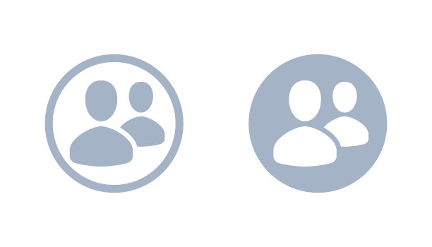 两人图标集，圆形框架，矢量组用户插图集图片下载