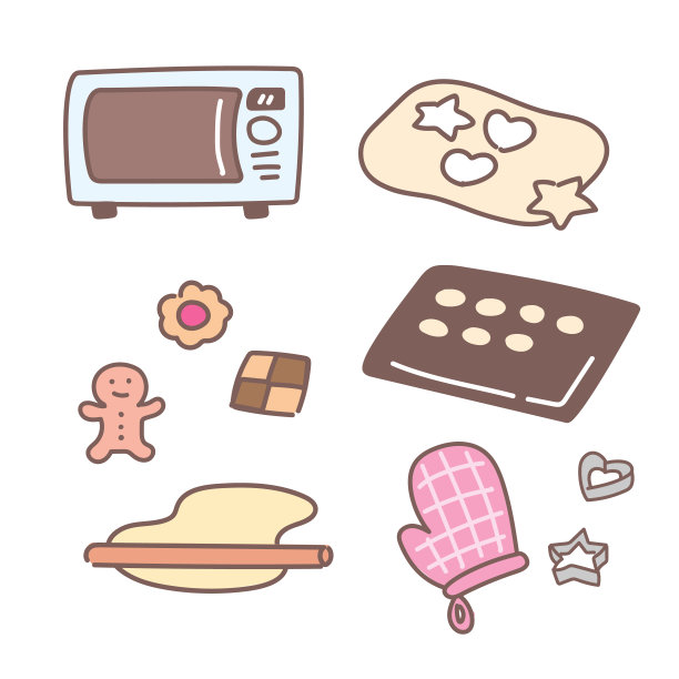 简单手工制作的饼干图标集图片下载