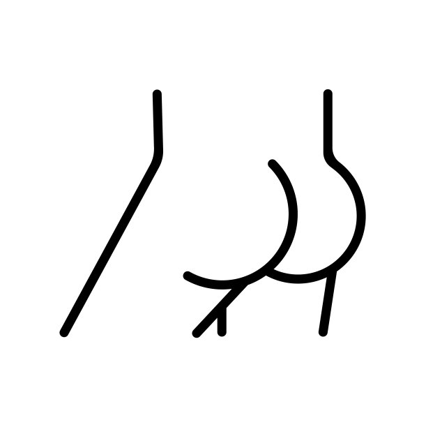 驴瘦图标矢量孤立在白色，人体器官的标志和象征插图。图片下载