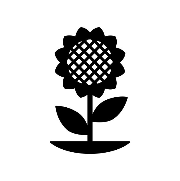 向日葵图标矢量孤立在白色，符号和符号插图。图片下载