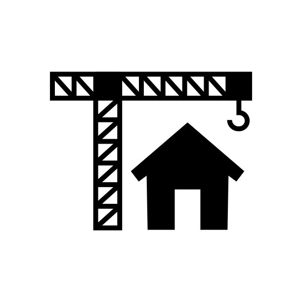 建筑起重机图标矢量孤立在白色，标志和符号插图。图片下载