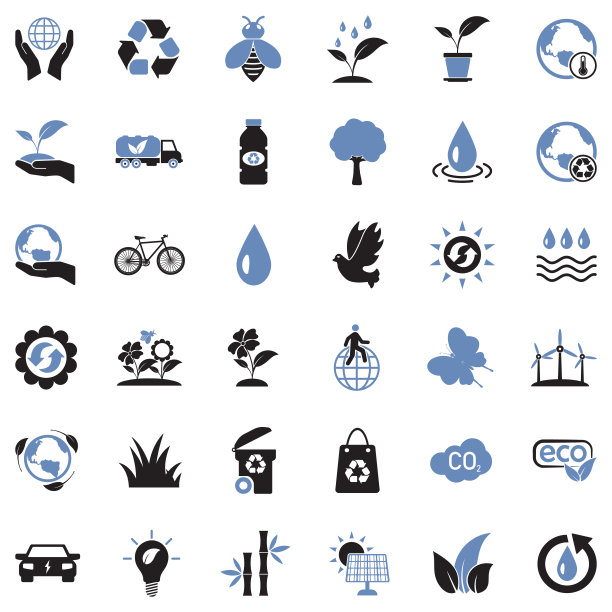 环境的图标。双色调平面设计。矢量插图。图片下载