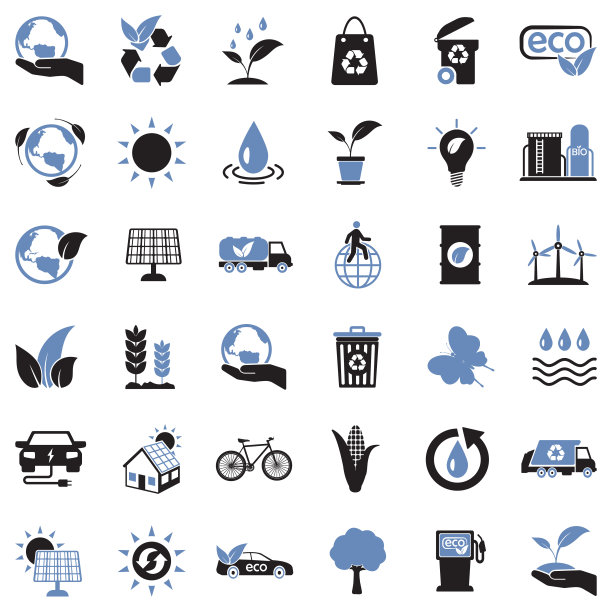 生态图标。双色调平面设计。矢量插图。图片下载