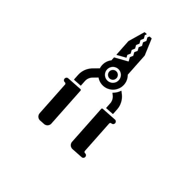 钳子图标矢量孤立在白色，标志和符号插图。图片下载