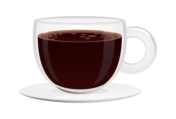 逼真煮现煮咖啡杯白色背景-向量图片下载