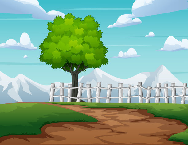 自然背景与土路和树木图片下载