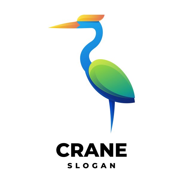 矢量插图起重机梯度彩色风格。图片下载