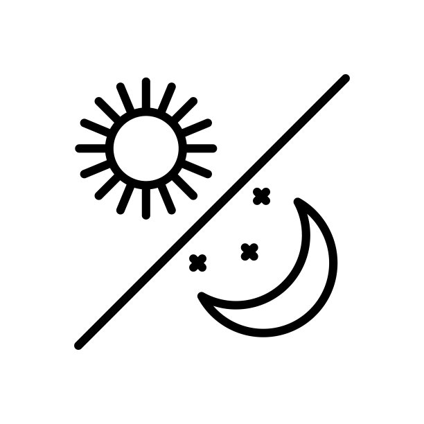 行图标切换昼夜模式在简单的风格。Light Dark模式用于移动应用程序开发。矢量符号在一个简单的风格孤立在一个白色背景。原始尺寸64x64像素。图片下载