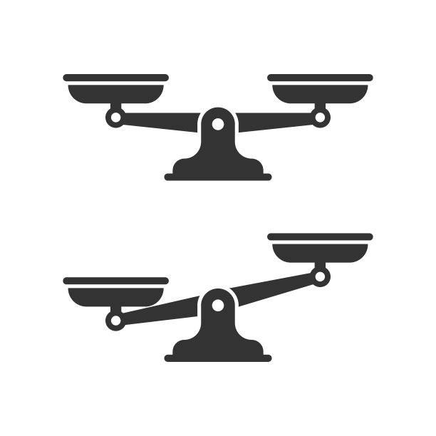 平面风格的缩放图标。天秤座矢量插图孤立的背景。大比较性标牌经营理念。图片下载