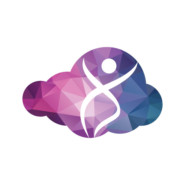 人体健康标志设计。医疗保健云形状矢量标识概念插图。图片下载