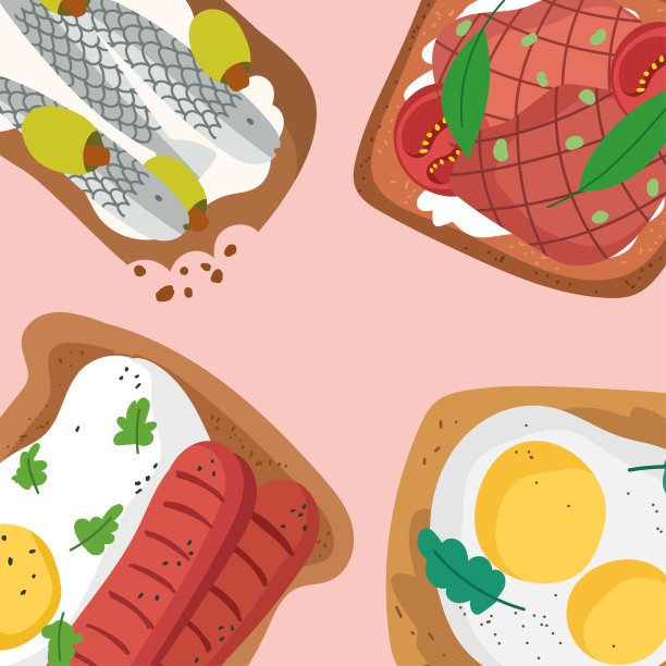 美味的早餐食谱图片下载