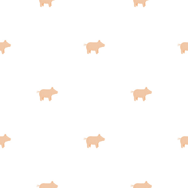 可爱的小猪无缝图案。家畜的背景。图片下载