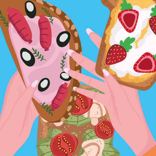 手拿美味的早餐菜单图片下载