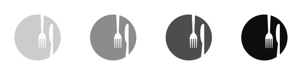 餐具图标设置孤立在白色背景上。叉和刀放在盘子里。矢量图图片下载