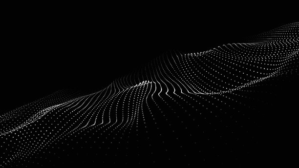 动态波在一个抽象的黑暗背景。未来点照片。矢量插图。图片下载