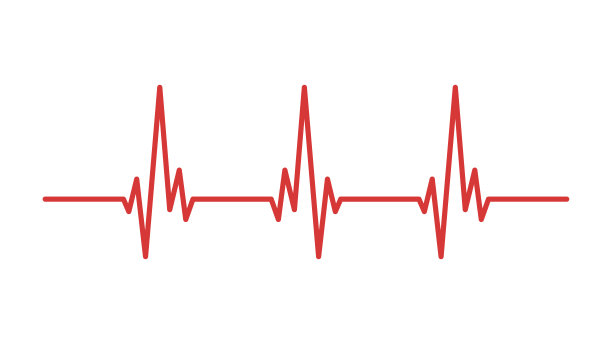心跳线隔离在白色背景上。心率或心电图的概念。心电图。矢量图图片下载