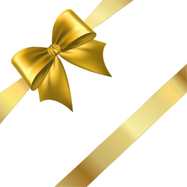 闪亮的金色缎带。矢量隔离金弓设计问候和折扣卡。图片下载