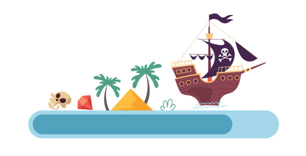 网站海盗船装载规模概念。矢量平面平面设计卡通插图图片下载