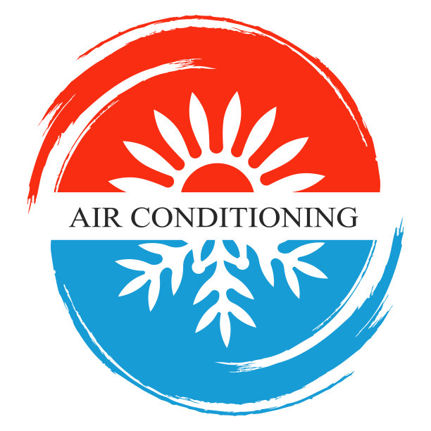 太阳和雪花在一个圆形的空调符号图片下载