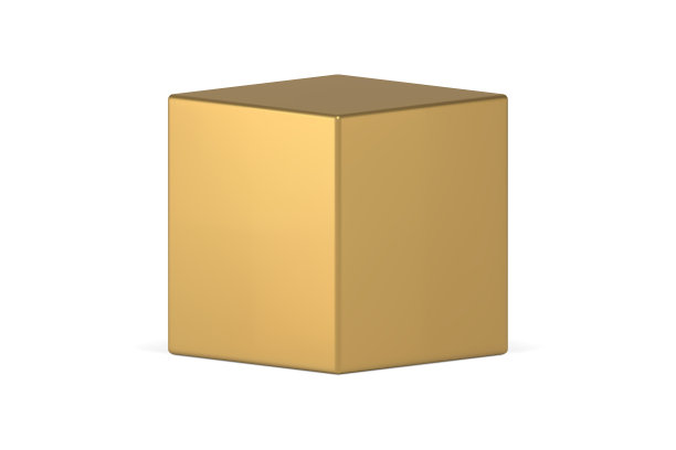 逼真的金属黄金豪华立方体营销基座广告舞台展示3d矢量图片下载