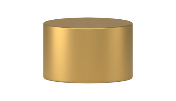 豪华逼真的金圈圆柱体形状舞台讲台三维模板矢量插图图片下载