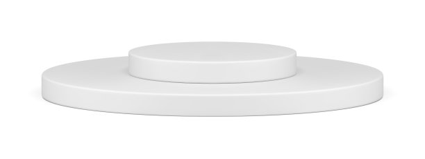 极简主义的白色圆形舞台圆形平台水平装饰底座，用于产品展示图片下载