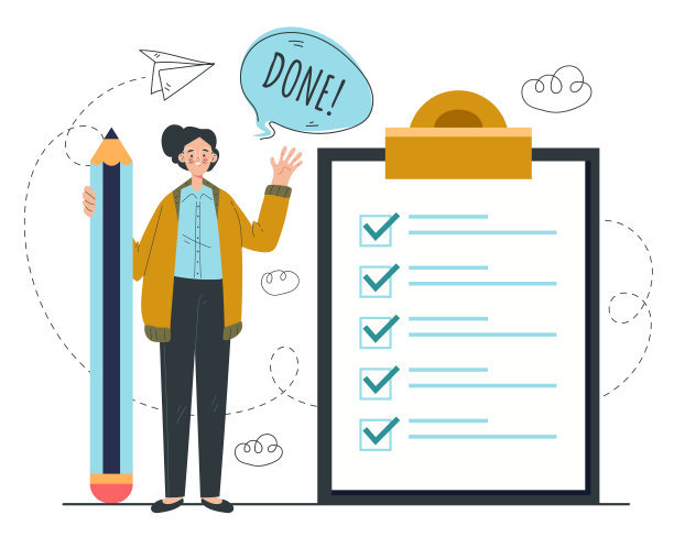 做正确的红十字概念清单。矢量平面平面设计卡通插图图片下载