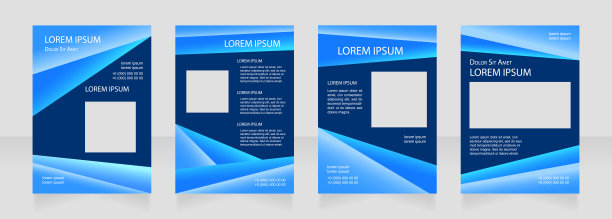 深蓝色现代空白宣传册布局设计图片下载