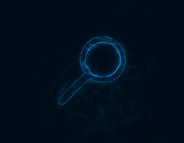 搜索行图标与丛效果。用点连接的线。插图图片下载