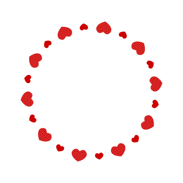 心形的圆形框架。模板为情人节邀请卡，照片，图片，横幅。矢量平面插图孤立在白色背景上图片下载