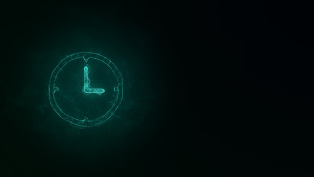 秒表图标与丛效应。用点连接的线。插图图片下载