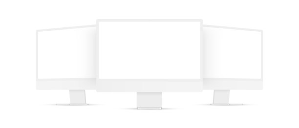 粘土计算机显示器模型，前面和侧面的观点图片下载