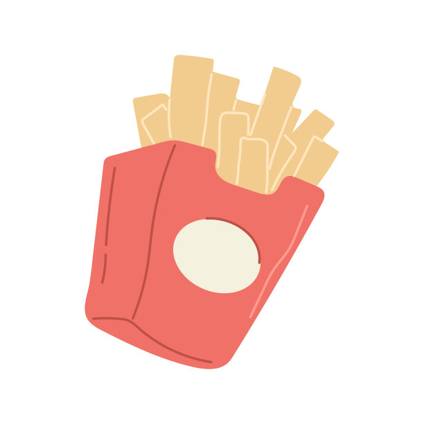 炸薯条土豆在红色包装纸箱等角矢量插图油炸快餐图片下载