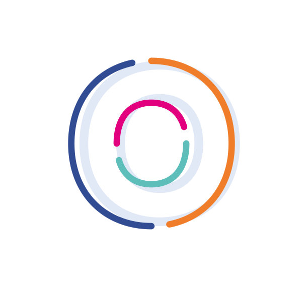 字母O线彩色线形标志。图片下载