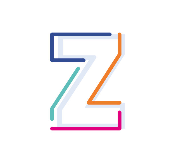 字母Z线彩色线形标志。图片下载