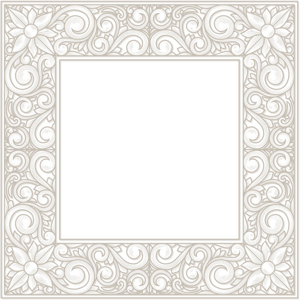 复古华丽的单色优雅的装饰框架图片下载
