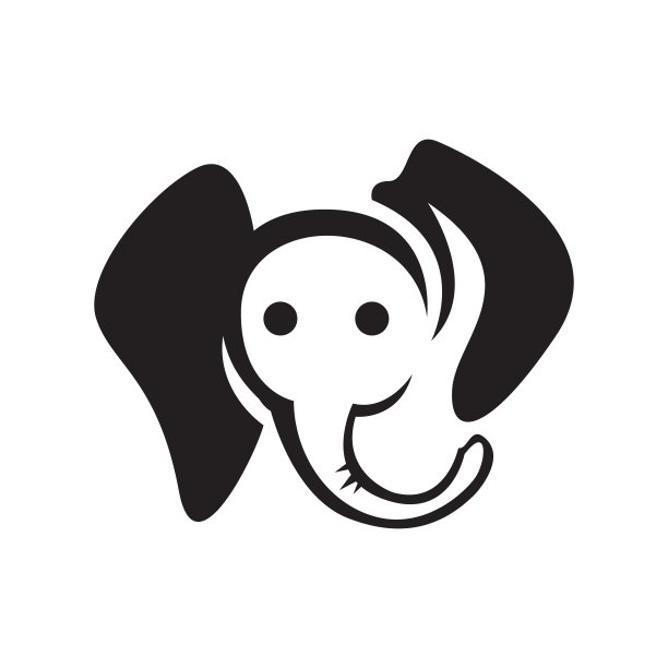 头像大象标志设计矢量元素插图图片下载