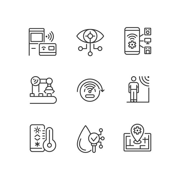 创新技术像素完美线性图标集图片下载