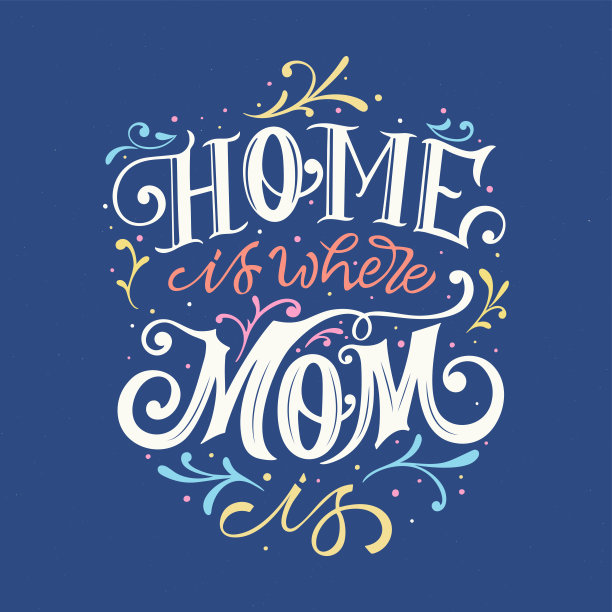 家是哪里妈妈是排版矢量设计贺卡和海报上的纹理背景设计模板庆祝。矢量插图。图片下载