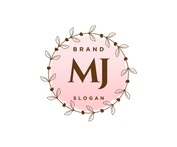 最初mj女性标志可用于自然沙龙图片下载