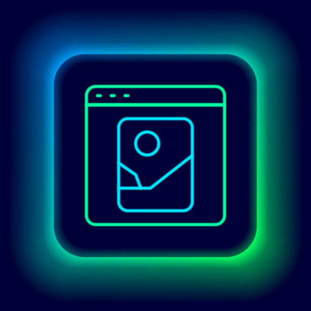 发光霓虹灯线照片修饰图标孤立图片下载