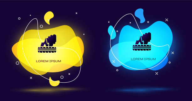 黑色躺着燃烧的轮胎图标孤立在黑色上图片下载