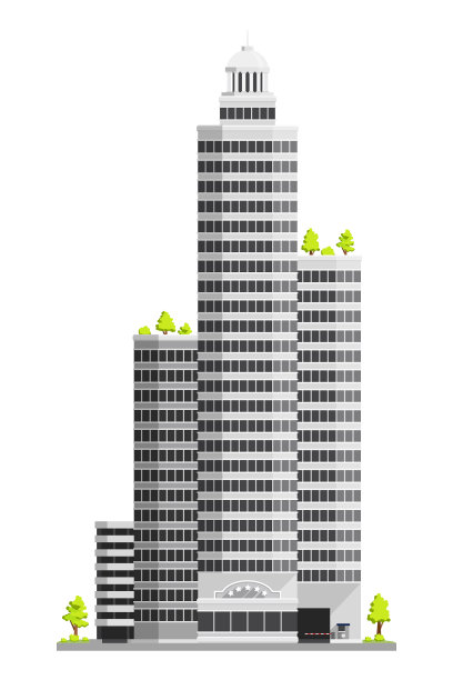 摩天大楼孤立于白色之上图片下载