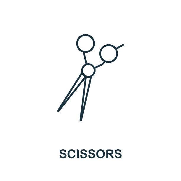 剪刀图标线元素从美发师图片下载