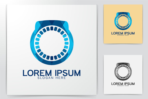 蓝色蓝宝石钻石戒指Logo设计灵感图片下载