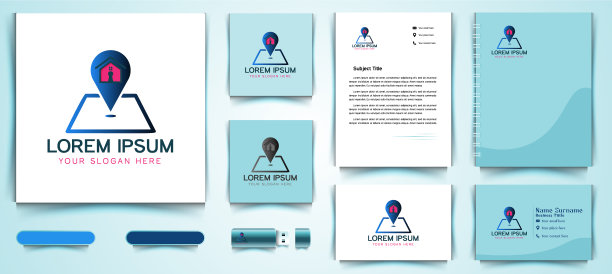 房子家园和地图点的标志和业务图片下载