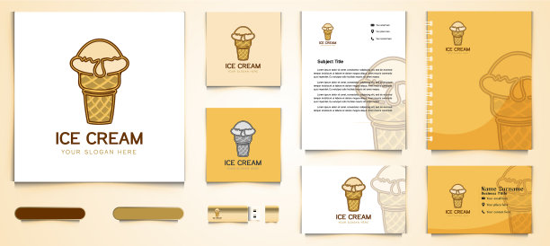 冰淇淋融化的标志和商业品牌图片下载