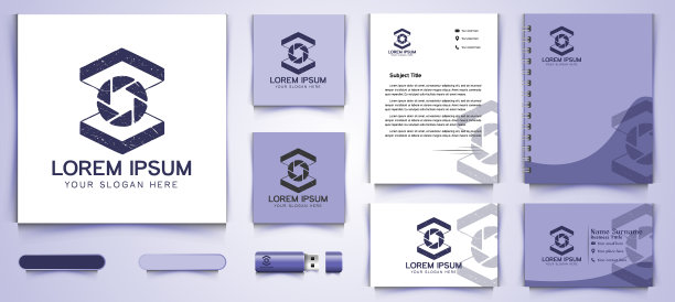 盒子和镜头相机图标和名片图片下载